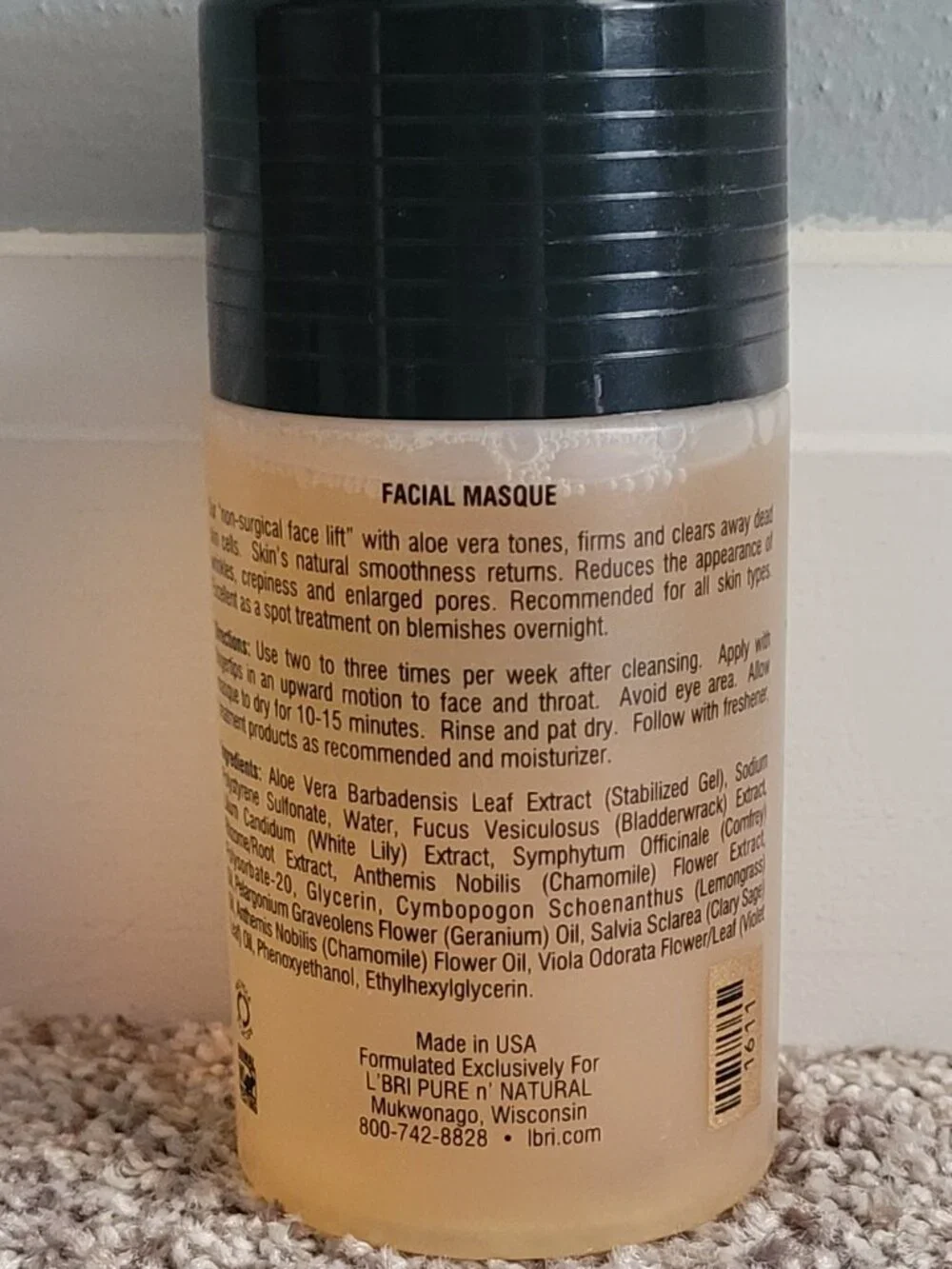 L’BRI Pure n’ Natural Facial Masque 4 oz NEW Sealed